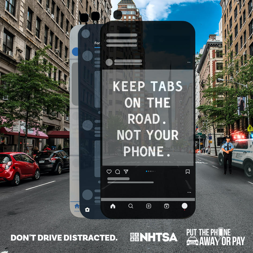 We’re joining forces across the nation! From April 4-8, law enforcement will commit to enforcing texting bans and reducing distracted-driving practices. Put the Phone Away or Pay. 📵 #JustDrive